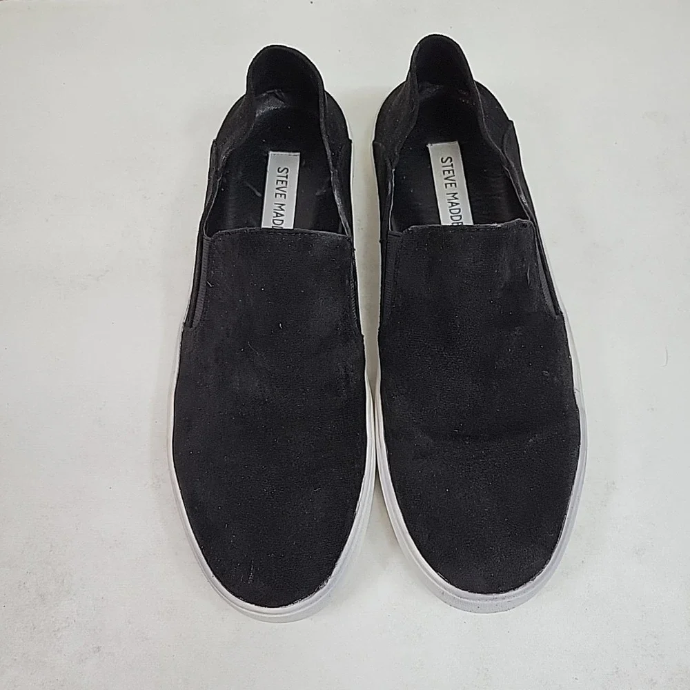 STEVE MADDEN Women's FAYNA Slip On Sneakers Black Comfort‎ Shoes Size 10 M NEW